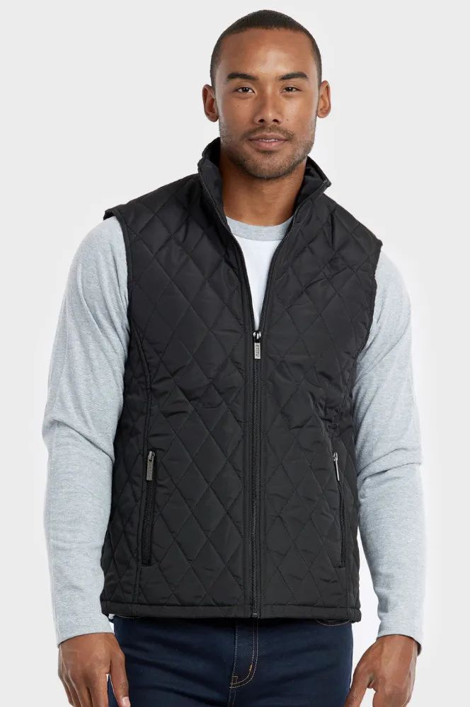 12 Wholesale Et|tu Men's Diamond Quilted Puffer Vest