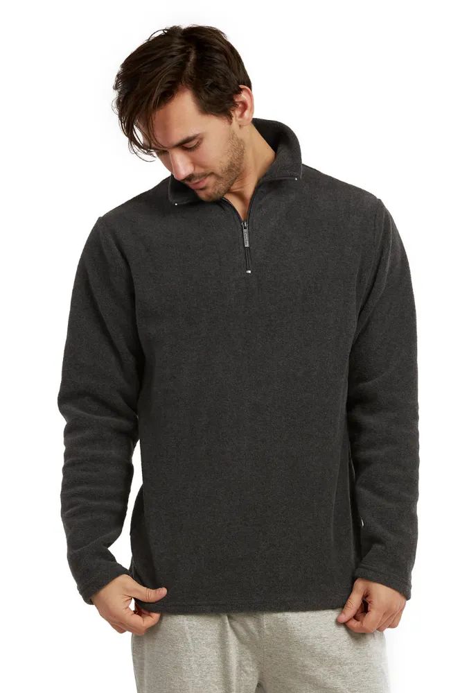 Knocker Men's Polar Fleece Quarter Zip Pullover (3xl, Black)