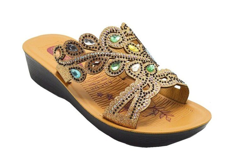 18 of Fashion Platform Rhinestone Sandals For Women Sole Open Toe In Color Gold Size 6-11