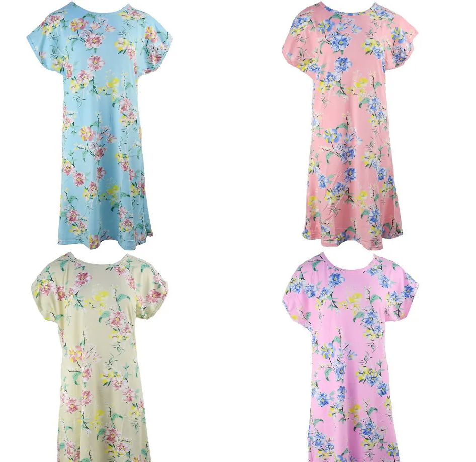 24 Wholesale Floral Design Mix Design Night Gown Size 2xl