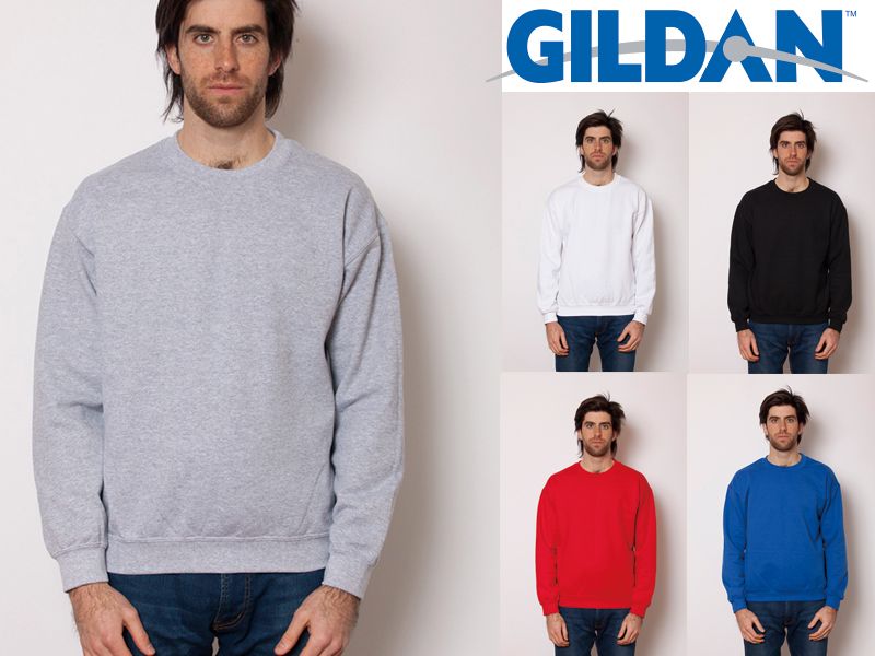 36 Pieces of Gildan Mens Assorted Colors Fleece Sweat Shirts Size Med