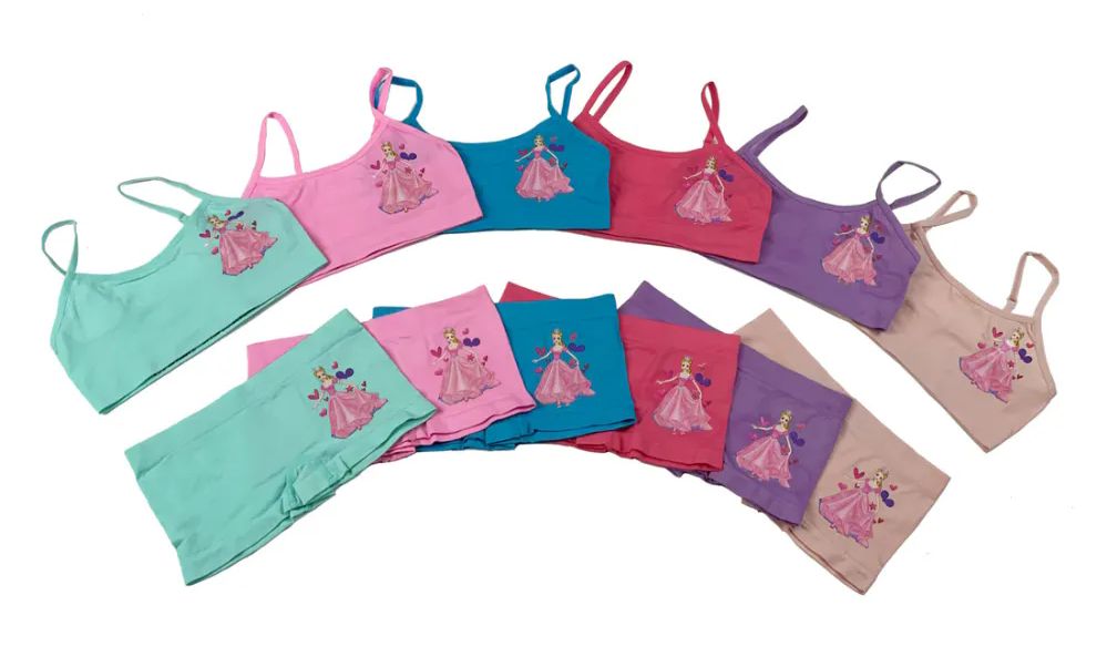 36 Sets of Girl's Seamless Spaghetti Strap + Boxer Set Size Assorted