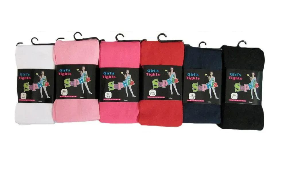 120 Pairs Girls Acrylic Tights Size Assorted - Childrens Tights