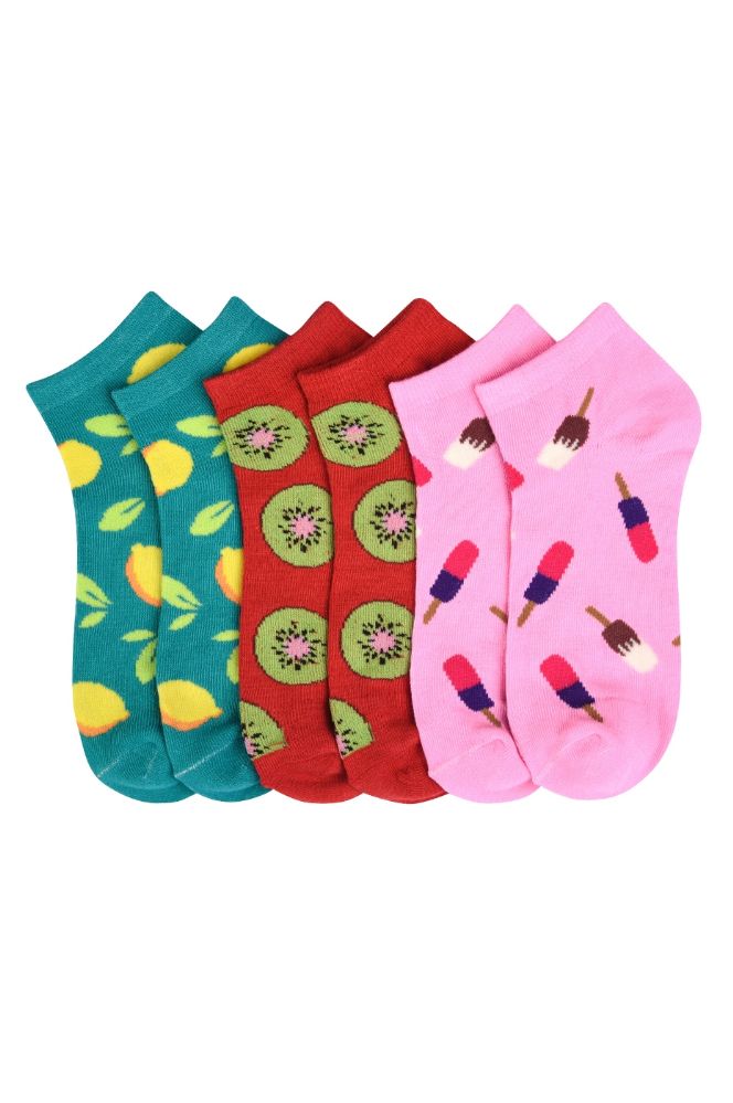 432 Pairs Girls Printed Casual Spandex Ankle Socks Size 6 8 Girls Ankle Sock At 8763
