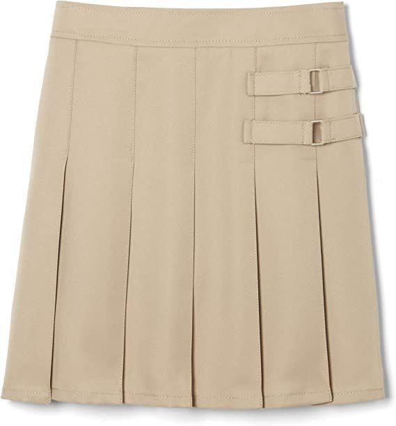24 Wholesale Girls Two Tab Skirt In Khaki Size 5 at