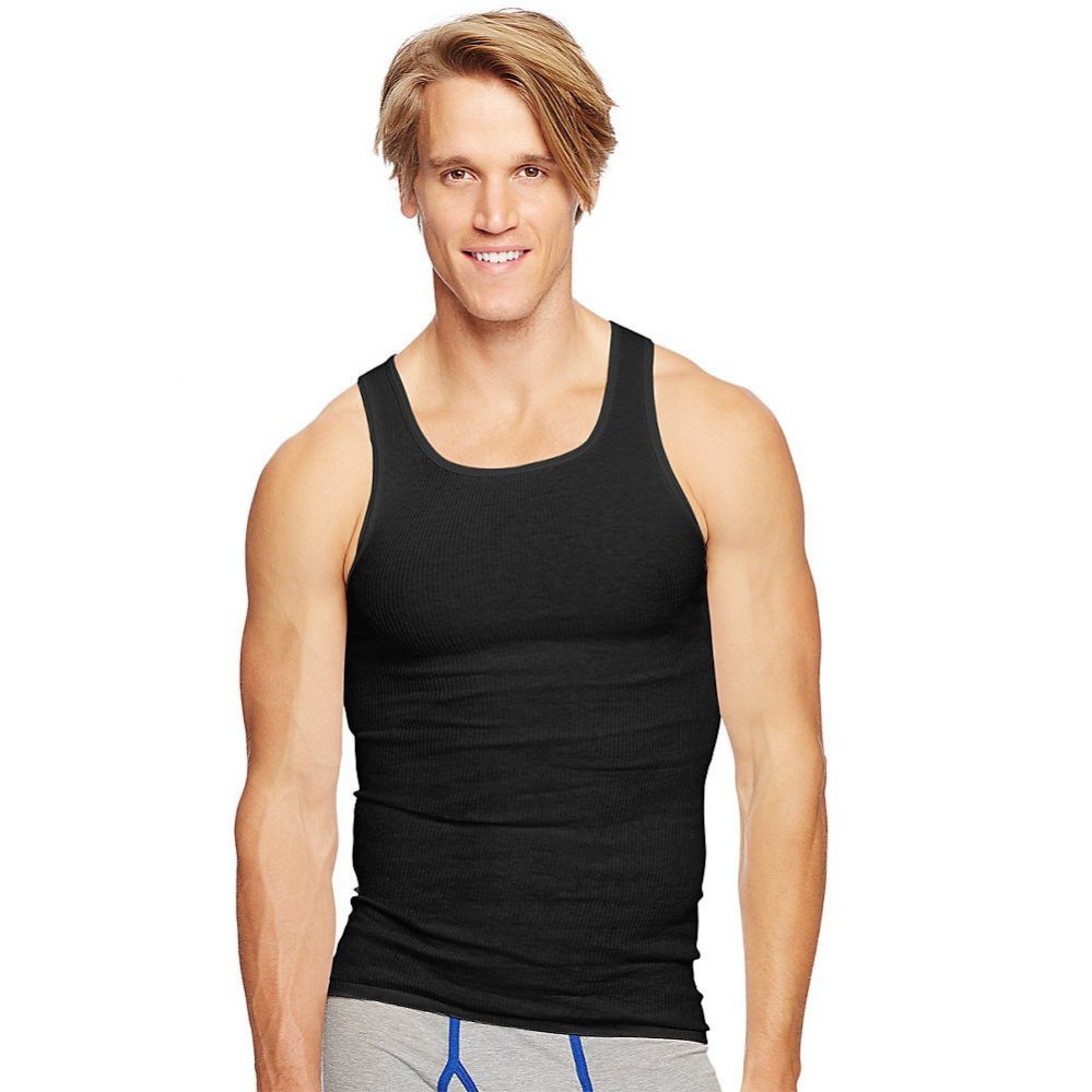 Hanes Classics Men's Black Tagless Comfortsoft Dyed A-Shirt 4-Pack Size 2 xl - Mens T-Shirts