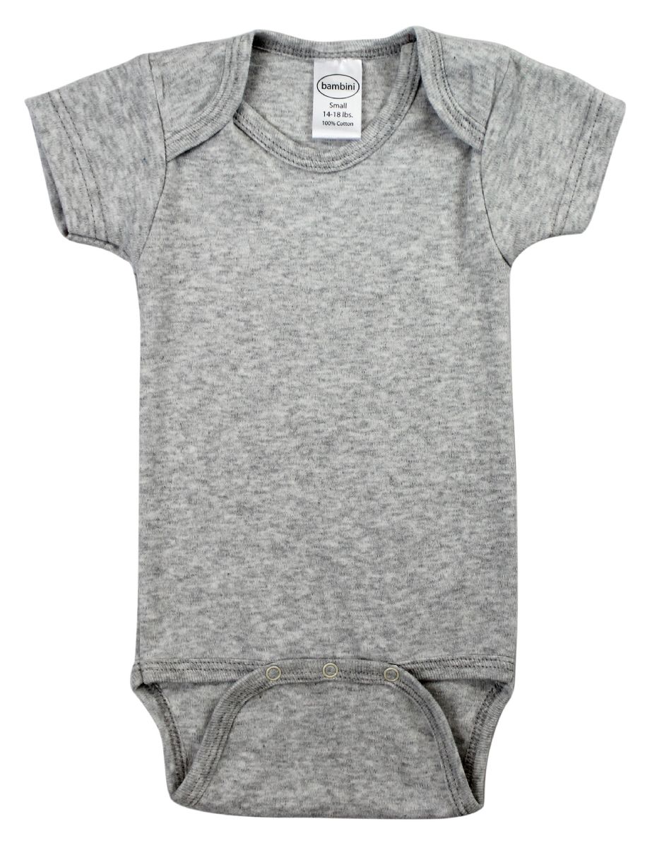 Bulk Heather Grey Short Sleeve Onesies Newborn WSD