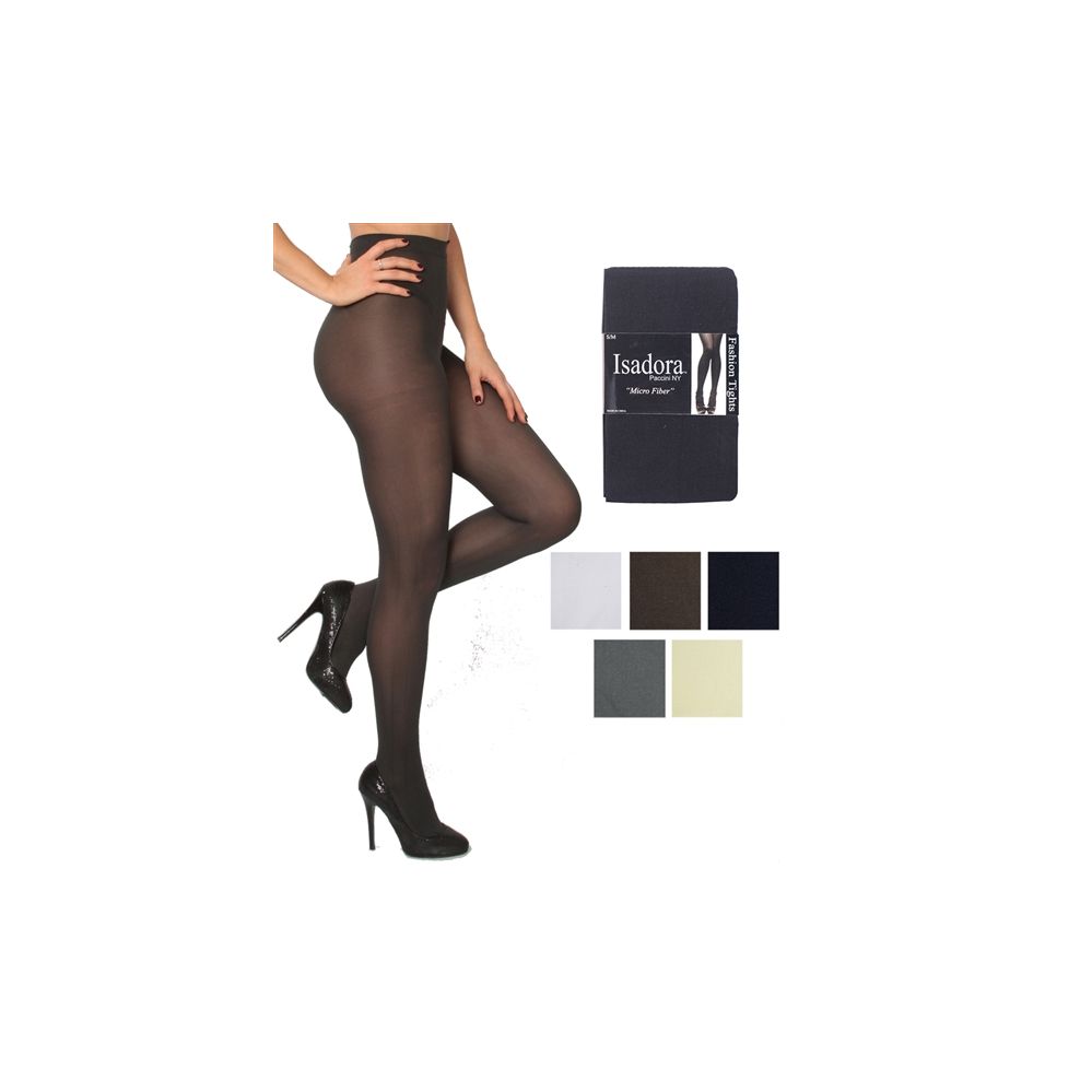 60 Pairs Isadora Microfiber Spandex Tights In Size Queen Chocolate Womens Pantyhose At
