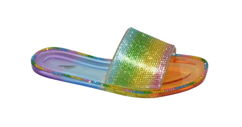 rainbow jelly sandals