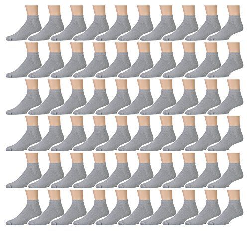 240 Pairs Yacht & Smith Kids Cotton Quarter Ankle Socks In Gray Size 4-6 - Boys Ankle Sock