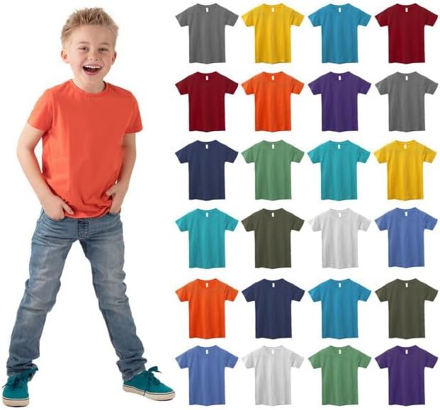 72 Pieces Kids Youth Cotton Assorted Colors T Shirts Assorted Sizes - Boys T Shirts