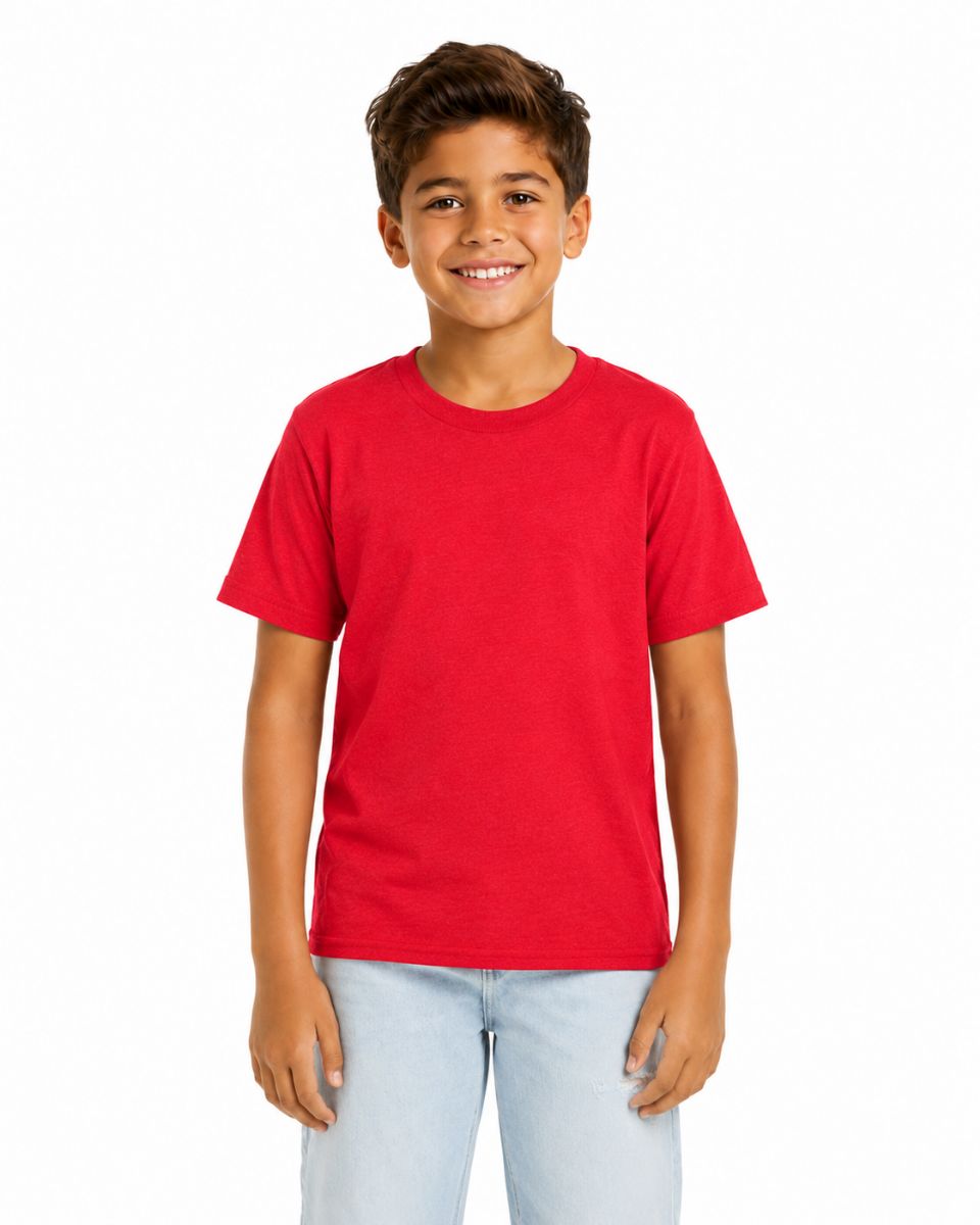 Kids Youth Cotton Red T Shirts Size X-Large