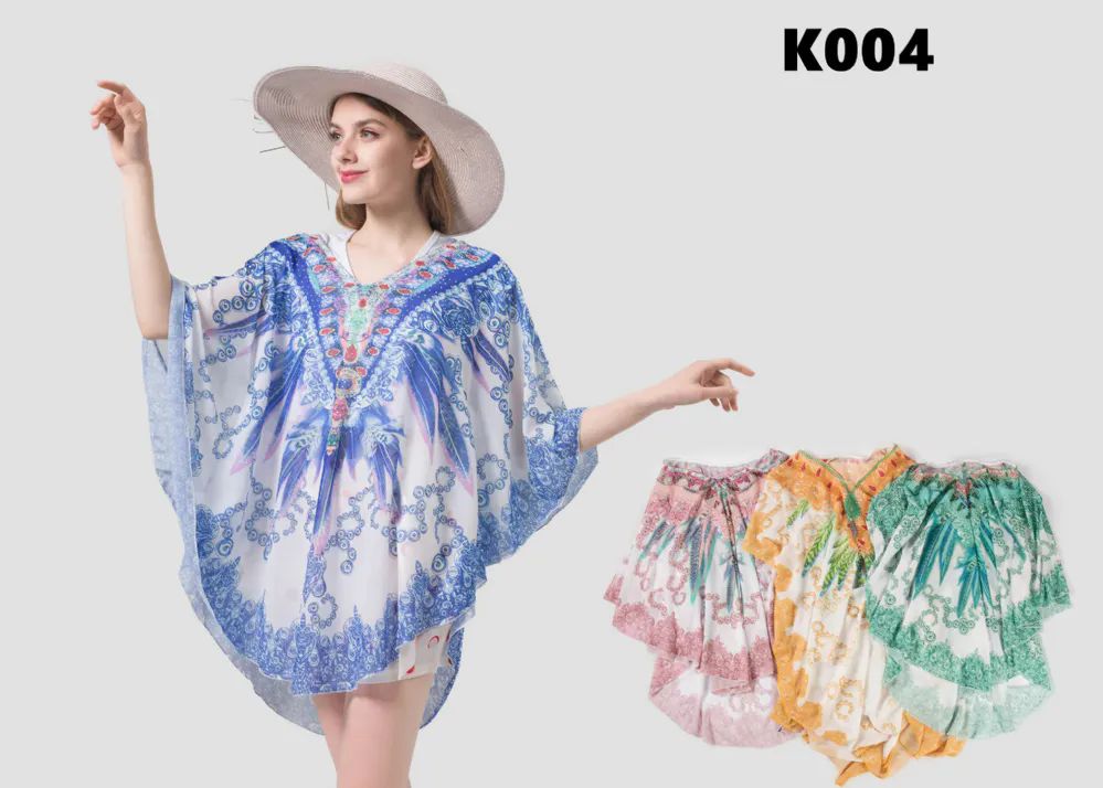 24 Wholesale Kimono Wrap Is Acrylic Color Blue