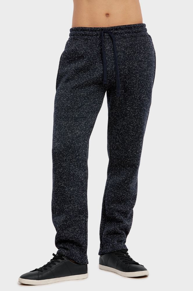 12 Wholesale Knocker Men's Medium Weight Fleece Spacedye Sweatpants In Navy Size Small
