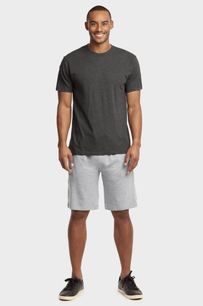24 Pieces of Knocker Mens Lightweight Terry Shorts In Heather Grey Size X Large