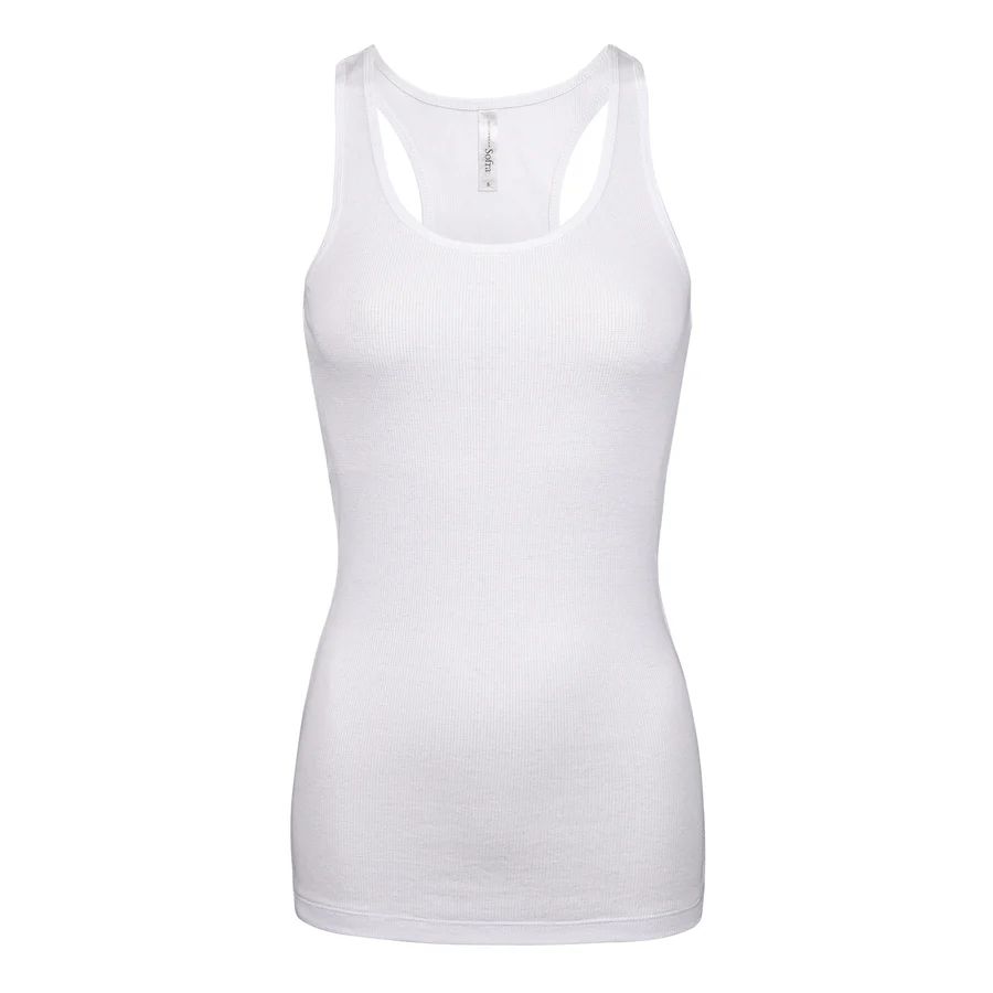 72 Pieces of Ladies Cotton Ribbed Knit Racerback Tank Top White Medium