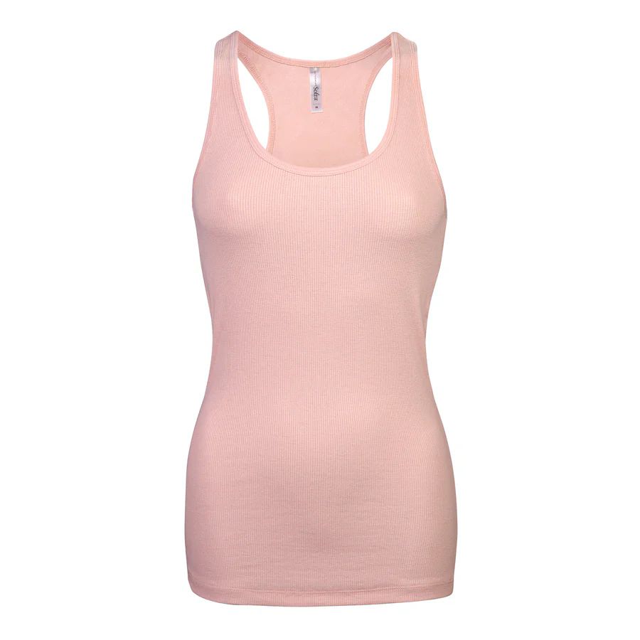72 Pieces of Ladies Cotton Ribbed Knit Racerback Tank Top Blush Medium