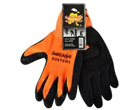 48 Pairs of Latex Work Gloves Hi Vis Orange Xlarge