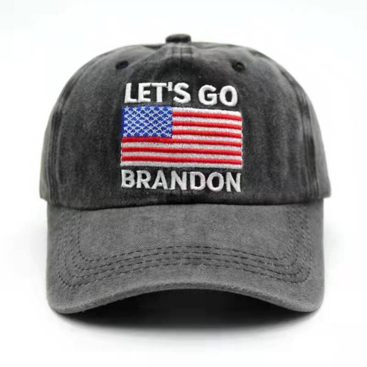 24 Pieces Let's Go Brandon Hat American Flag Logo Black Hats With