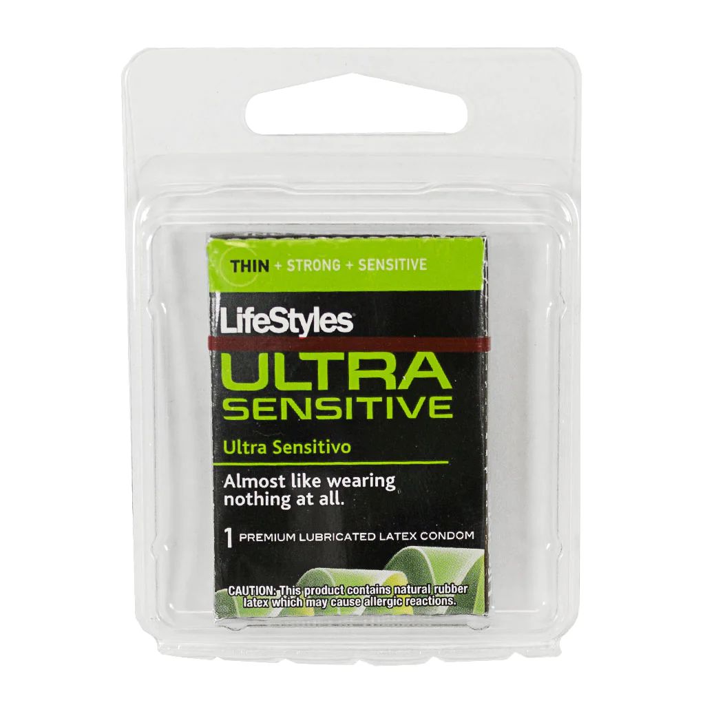 144 Pieces of Lifestyles Ultra Sensitive Condom - Card Of 1