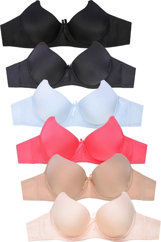 144 Wholesale Mamia Ladies Full Cup Plain D Cup Bra - at