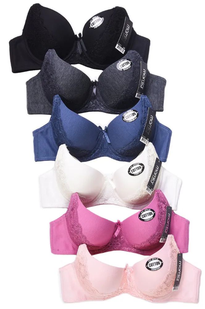 288 Pieces Sofra Ladies Full Cup Plain Cotton Bra C Cup - Womens Bras And  Bra Sets - at 