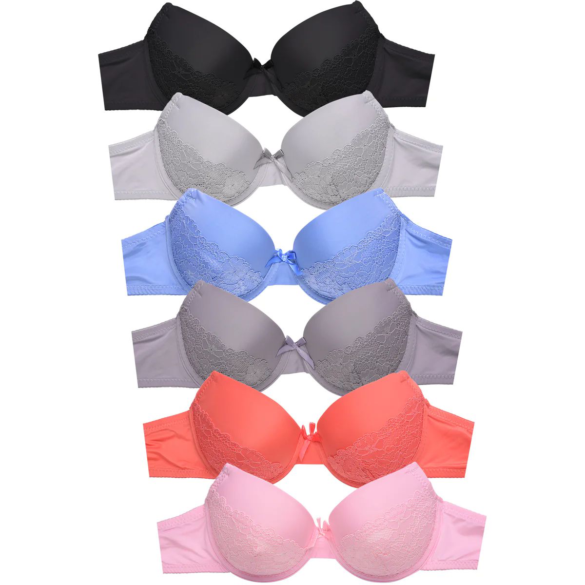 288 Pieces of Mamia Ladies Plain/lace Bra, Strapless, Assorted Sizes C Cup