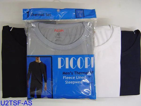 24 Pieces Men Fleece Lined Thermal Set Assorted Colors Size 3xl - Mens Thermals