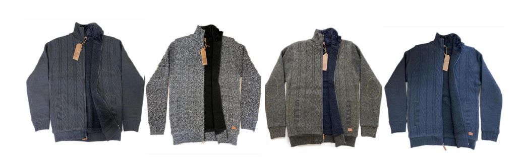 24 Pieces of Men's Acrylic Sweater With Sherpa Lining Assorted Colors Pack B