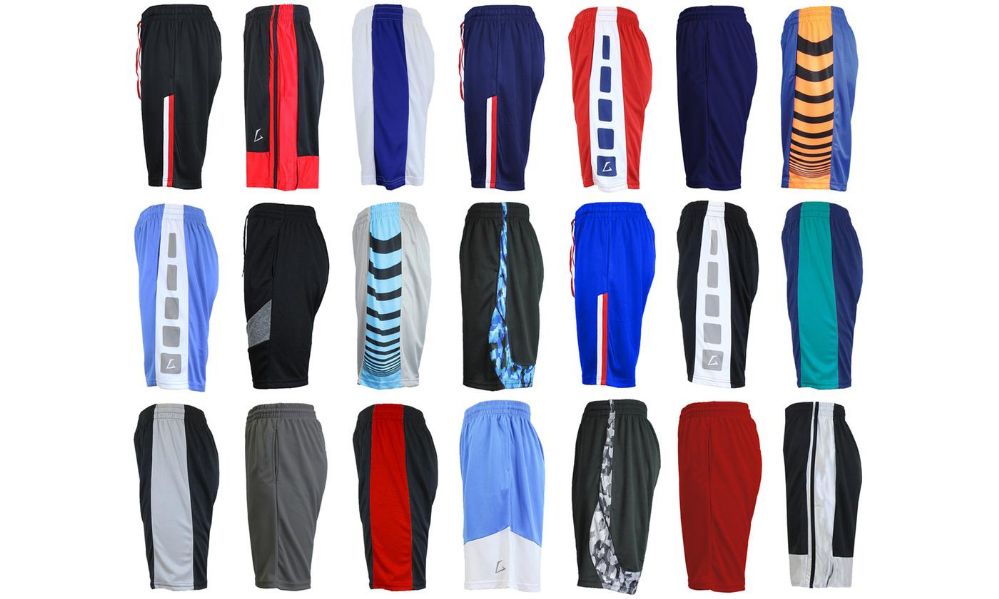 24 Pieces of Men's Assorted Active Shorts Basket Ball Shorts MoisturE-Wicking Mesh Fabric Size Medium