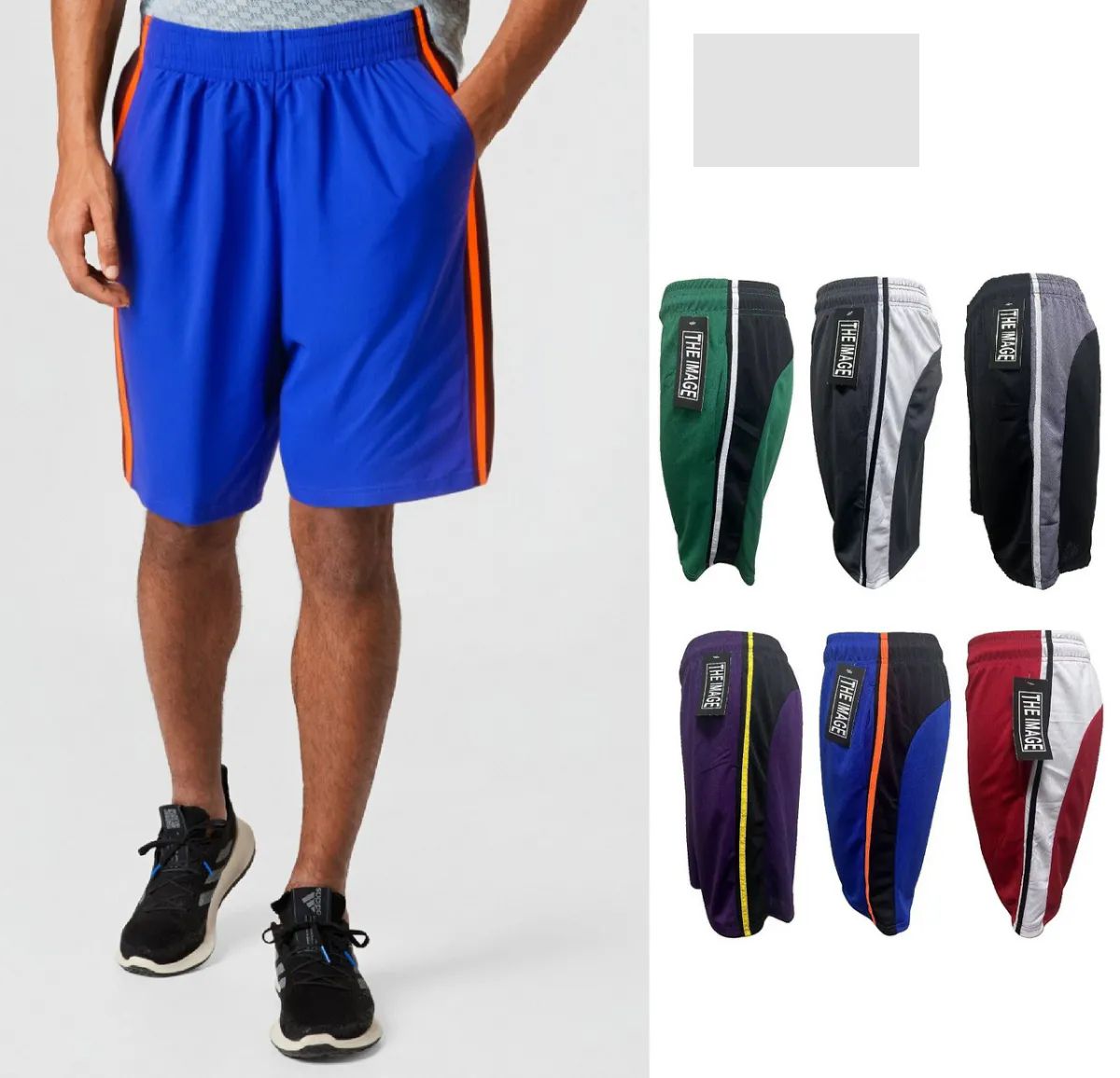 36 Pieces of Men's Basketball Short Close Mesh Assorted Colors B