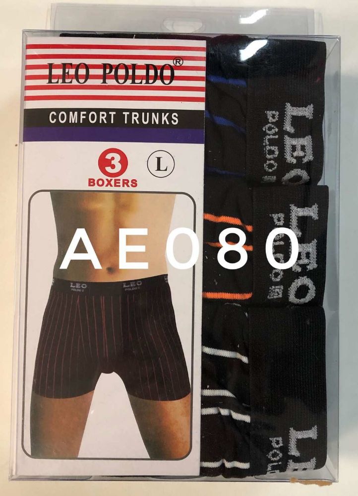 15 Pieces of Men's Boxer Leo Poldo Comfort Trunks Size M