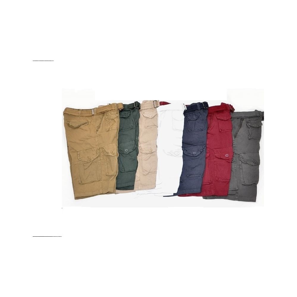 12 Pieces of Men's Cargo Shorts Beige Color