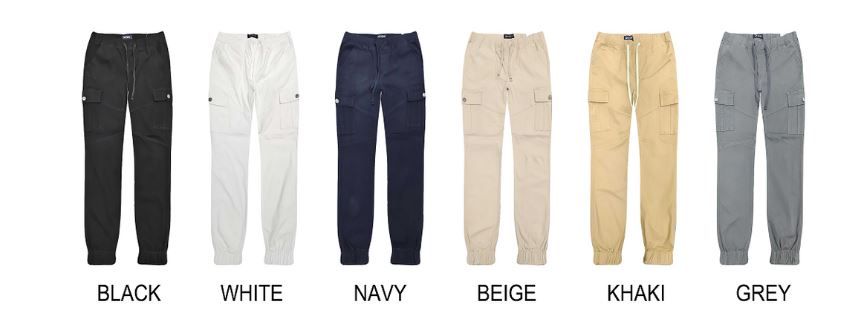 6 Wholesale Men's Cargo Stretch Twill Jogger Pants In White(pack Aa: XS-l)