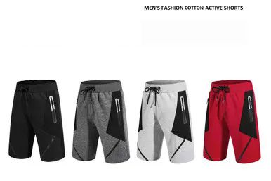 24 Pieces Men's Cotton Active Shorts - Men's Activewear