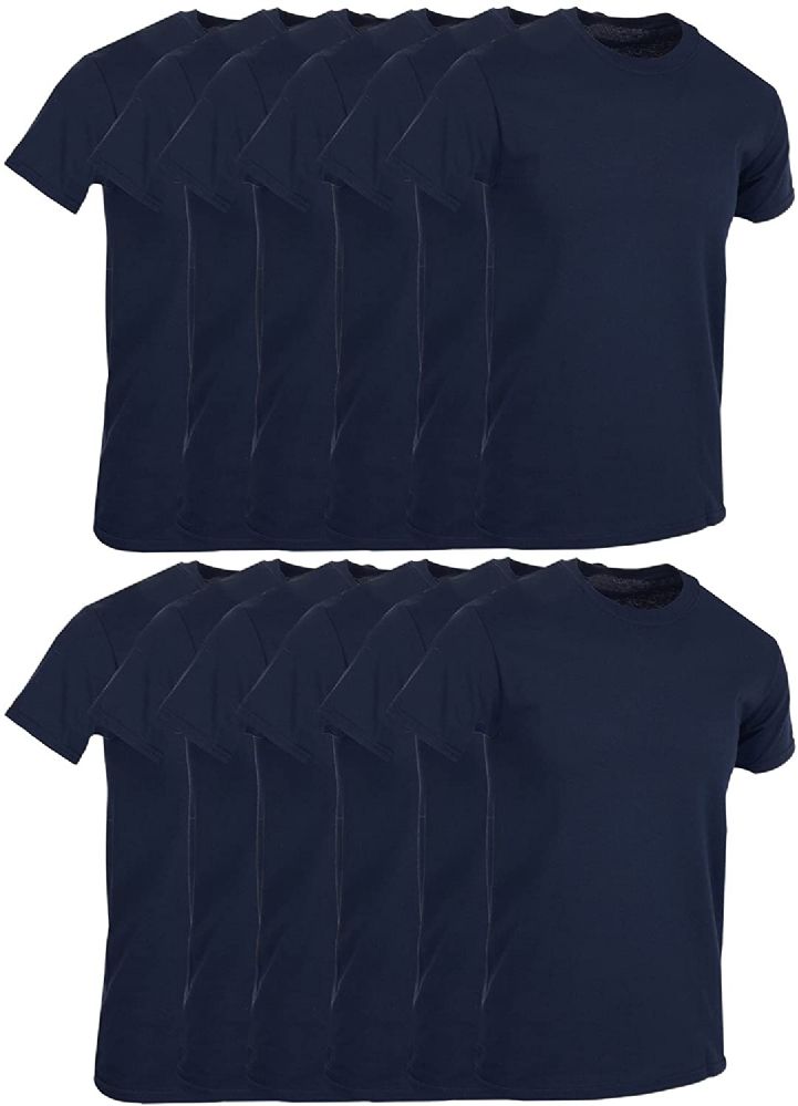 12 Pieces of Men's Cotton Short Sleeve T-Shirt Size 2xlarge, Navy Blue