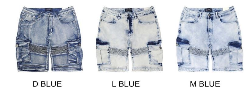 12 Wholesale Men's Fashion Denim Ripped Shorts In Light Blue Pack aa