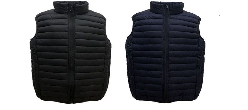 12 Wholesale Men's Fashion Nylon Bubble Vest In Black (pack B: M-2xl)
