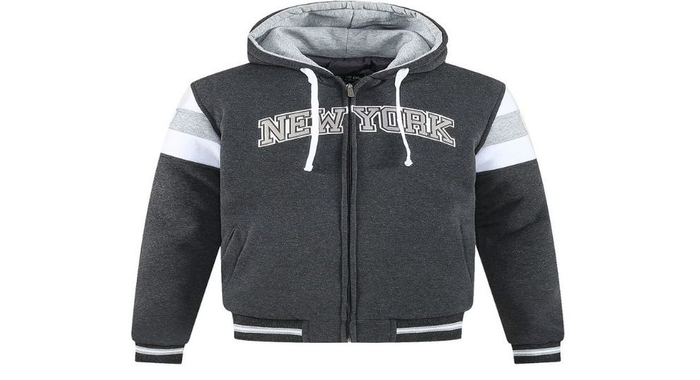 12 Wholesale Men's Fashion Padded New York Jacket In Charcoal (pack C: XL-4xl)