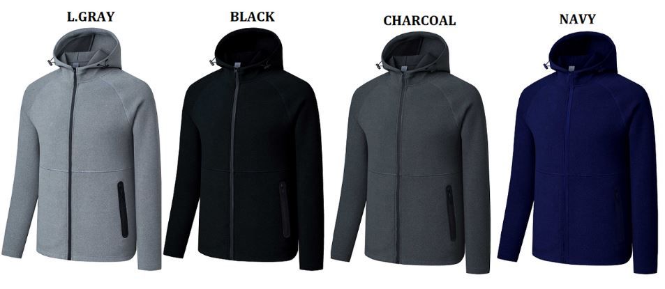 12 Pieces of Men's Fashion Windbreaker Hoodie In Black (pack A: S-Xl)