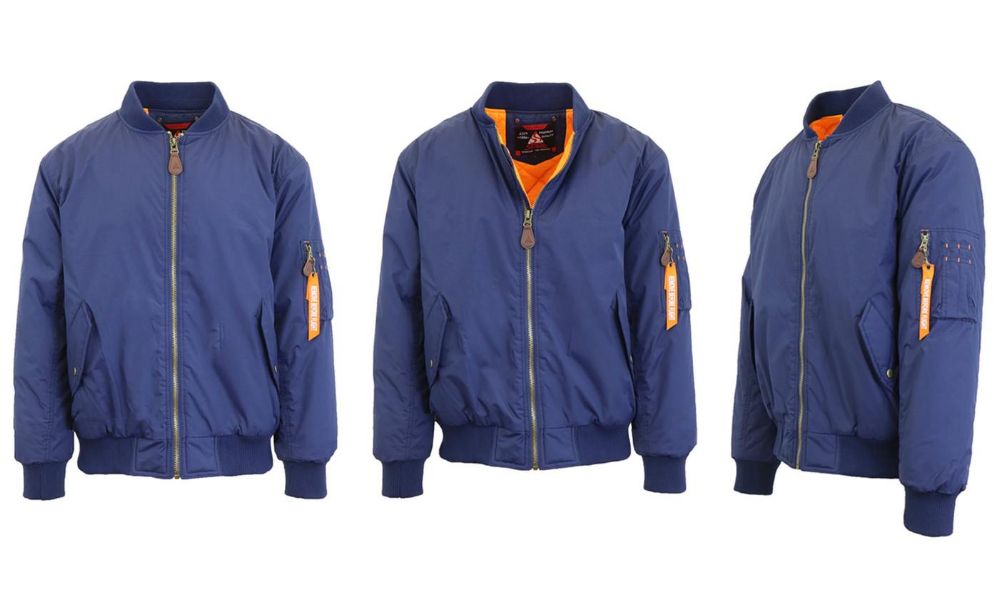 12 Pieces of Men's Heavyweight MA-1 Flight Bomber Jackets Navy Size Medium