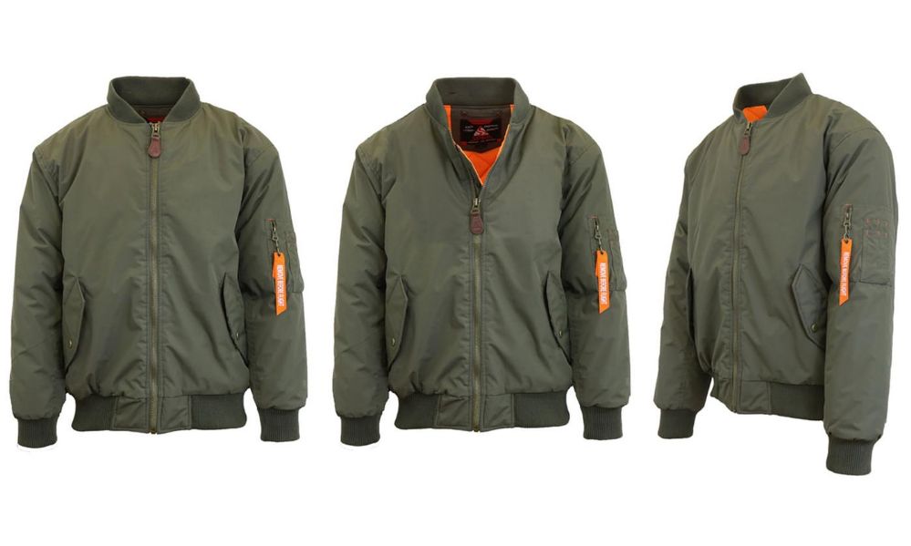 12 Pieces of Men's Heavyweight MA-1 Flight Bomber Jackets Olive Size X Large