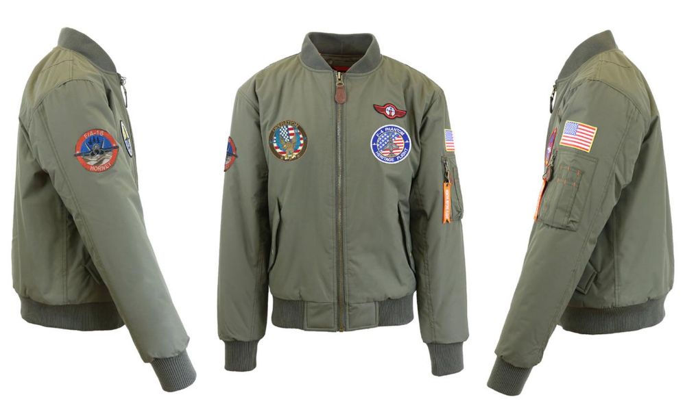 12 Bulk Men's Heavyweight MA-1 Flight Bomber Jackets Olive With Patches Size Xx Large