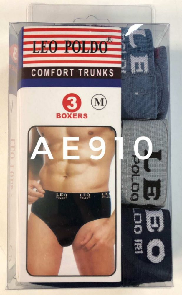 15 Pieces of Men's Leo Poldo Comfort Trunks Size M