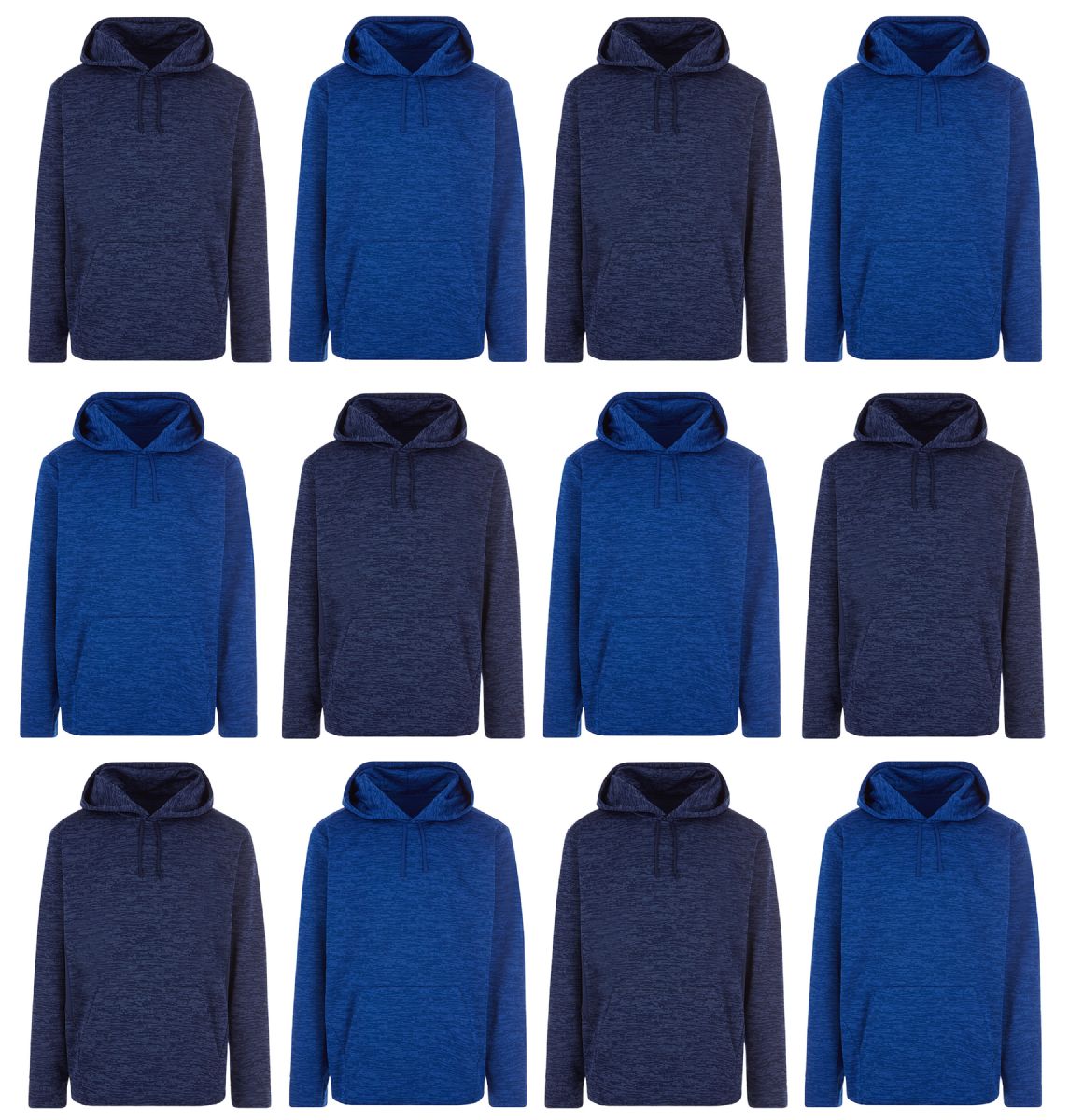 12 Wholesale Men's Marled Assorted Color Hoodie Sweatshirt Size 3xlarge