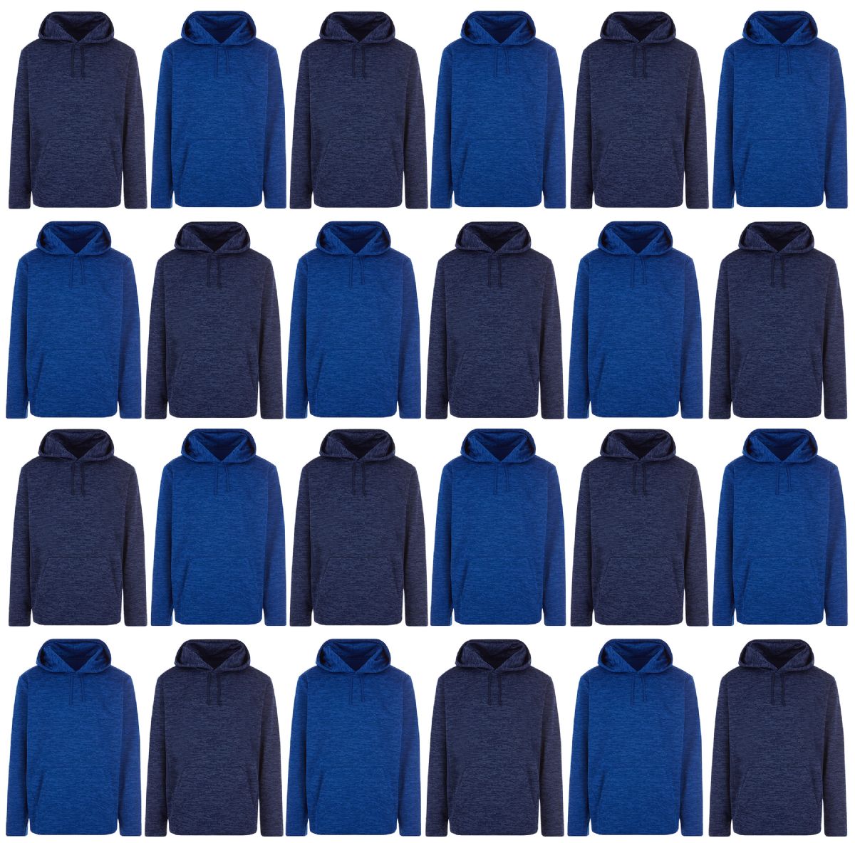 24 Wholesale Men's Marled Assorted Color Hoodie Sweatshirt Size Xlarge