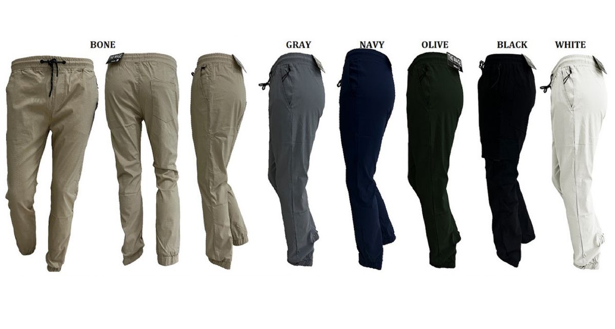 12 Pieces of Men's Rib Stop Jogger - Bone - Pack A