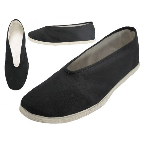 36 Pairs Men's Slip On V Top Cotton Upper & White Cotton Out Sole Kung Fu Tai Chi Shoes Sizes 43-48 - Men's Shoes