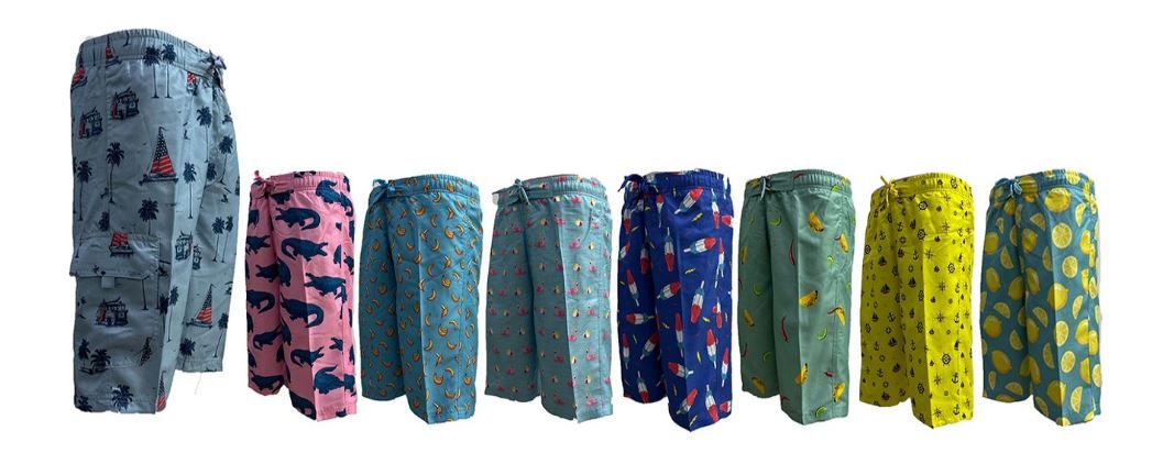 48 Pieces of Men's Swim Short With Lining Assorted Colors Pack A