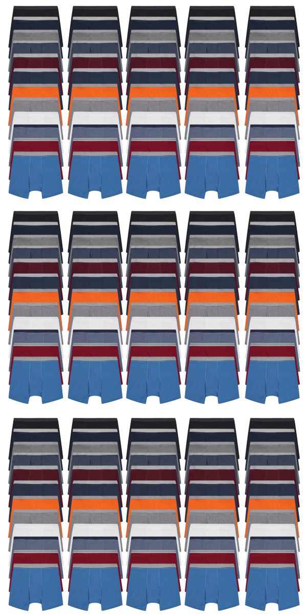 180 Wholesale Men's Cotton Underwear Boxer Briefs In Assorted Colors Size X-Large